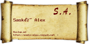 Saskó Alex névjegykártya